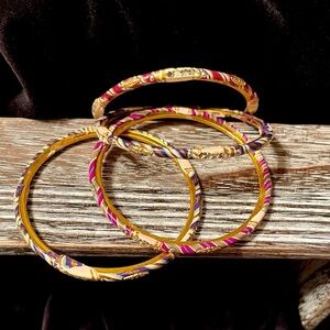 4 multi colored bangle bracelets
